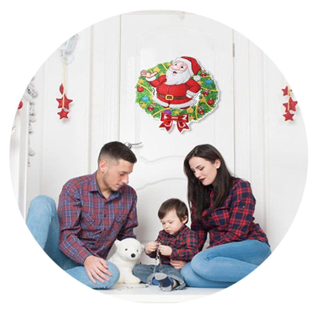 Thiệp Giáng Sinh Treo Tường 5D Trang Trí Hình Ông Già Noel
