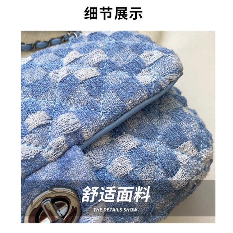 Túi đeo chéo JASMIN NOIR bằng vải lanh phối dây xích thời trang dành cho nữ