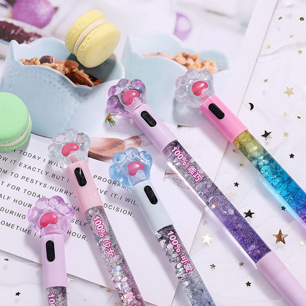 ✪NARCISSUS✪ Cute Gel Pen Cat Claw Office Supplies Stationery New Light Quicksand Student School