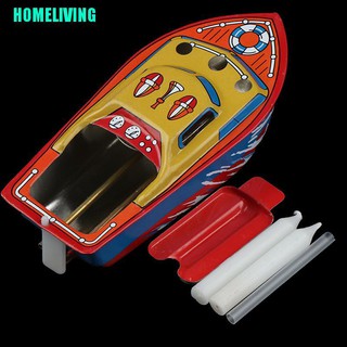 HOMELIVING▷1Set Candle Powered Steam Boat Tin Toy Floating Boat Toy Children Birthday Gift