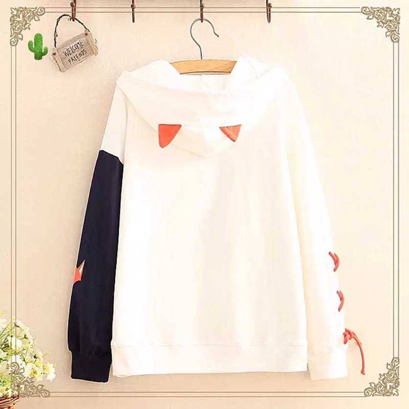 🌵Áo khoác nỉ hoodie cáo phối dây nơ đẹp mắt, form 40-60kg | BigBuy360 - bigbuy360.vn
