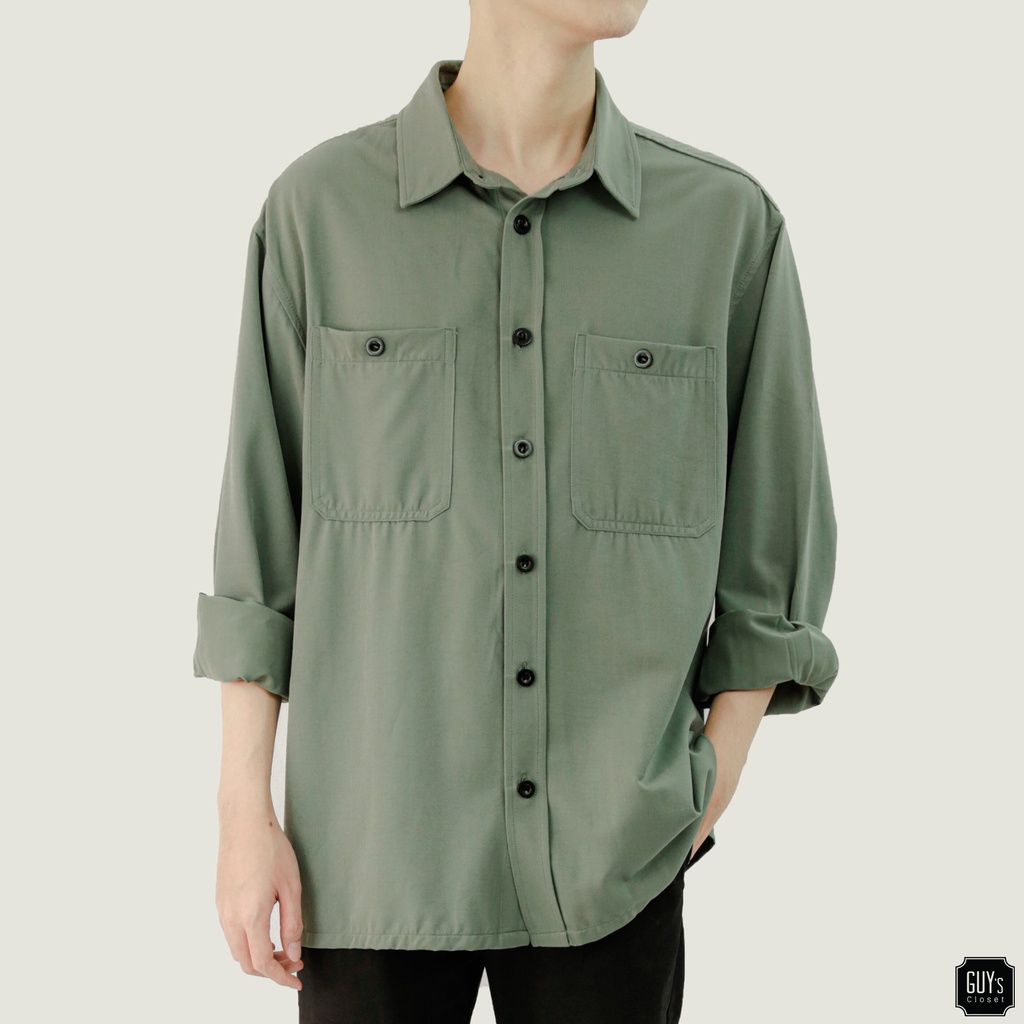 [HÀNG THIẾT KẾ] Áo sơ mi Button Shirt GUY's Closet, chất liệu kaki, thấm hút mồ hôi tốt
