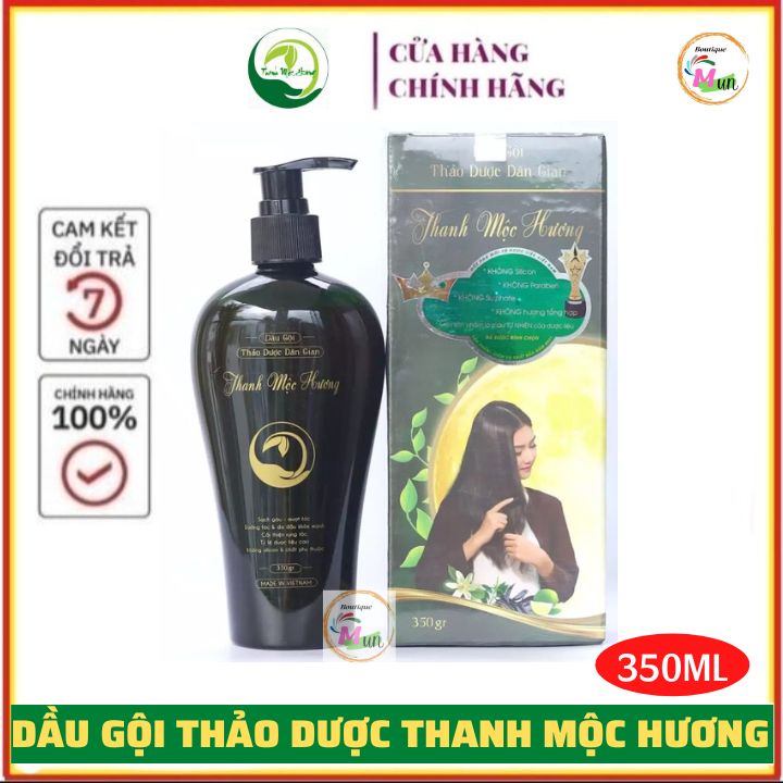 Dầu gội dân gian Thanh Mộc Hương 350ml chính hãng - kích mọc tóc con, chống gãy rụng, đen và dày tóc