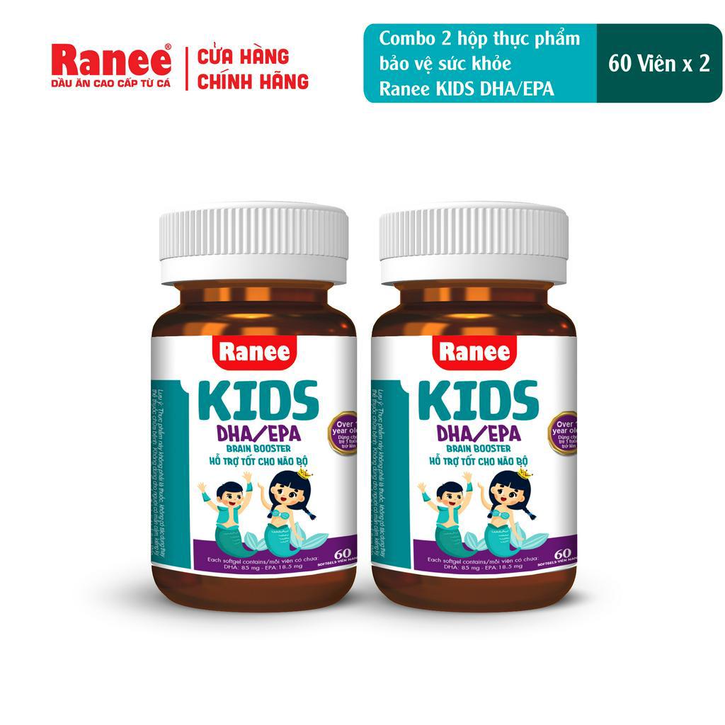 Combo 2 hộp thực phẩm bảo vệ sức khỏe Ranee KIDS DHA/EPA (hộp 60 viên)