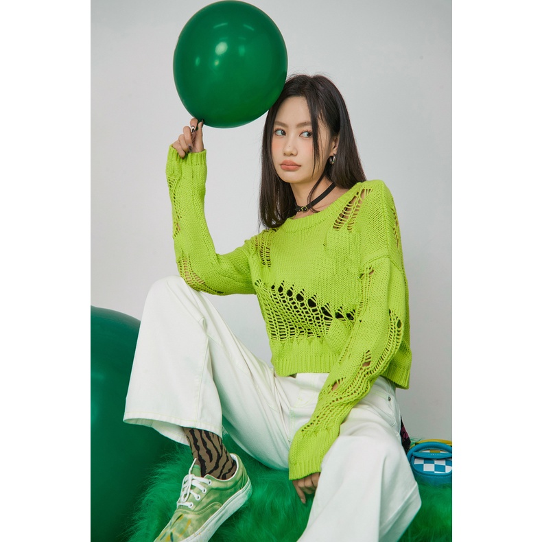 Porozi  Áo sweater  dệt kim tay dài phong cách thời trang Hàn Quốc tùy chọn màu sắc cho nữ