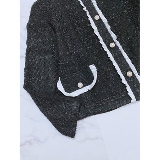 Áo dạ tweed tone ĐEN