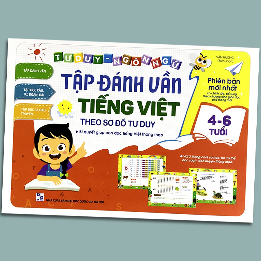 Sách - Tập Đánh Vần Tiếng Việt - Bí Quyết Giúp Con Đọc Tiếng Việt Thông Thạo 4-6 tuổi (Phiên bản mới nhất 108 trang)