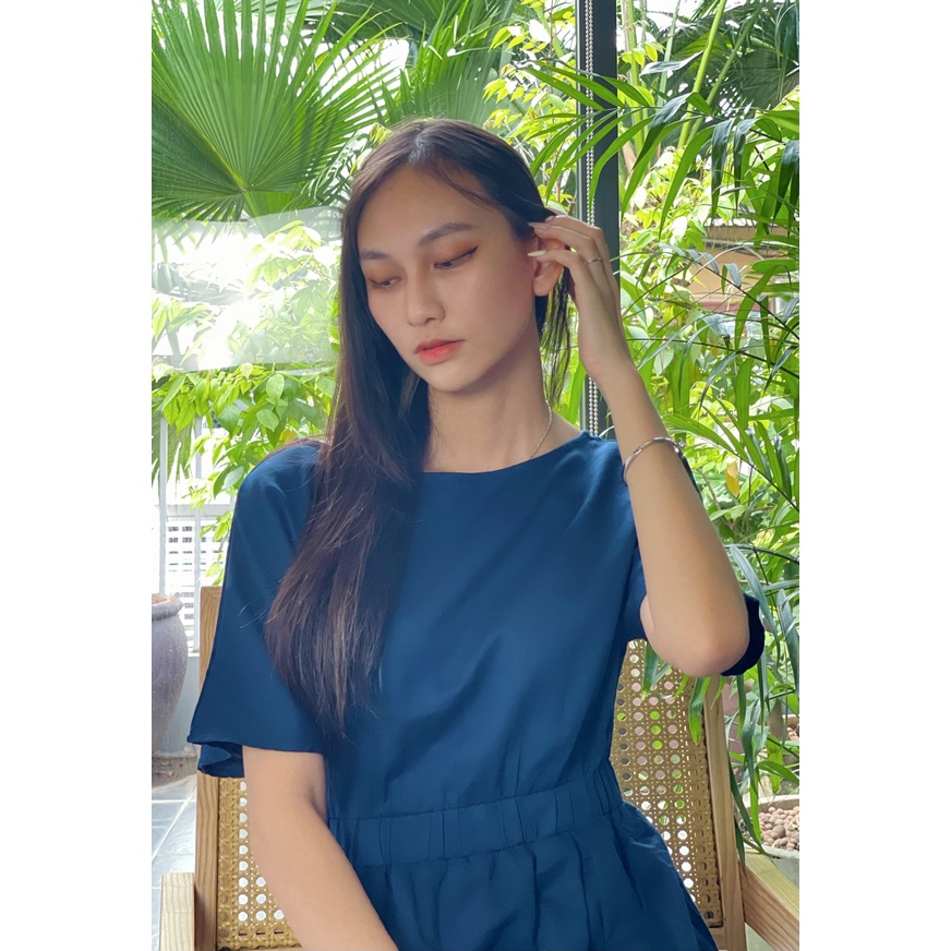 Đầm maxi dáng suông tay ngắn eo 3M hàng VNXK cao cấp