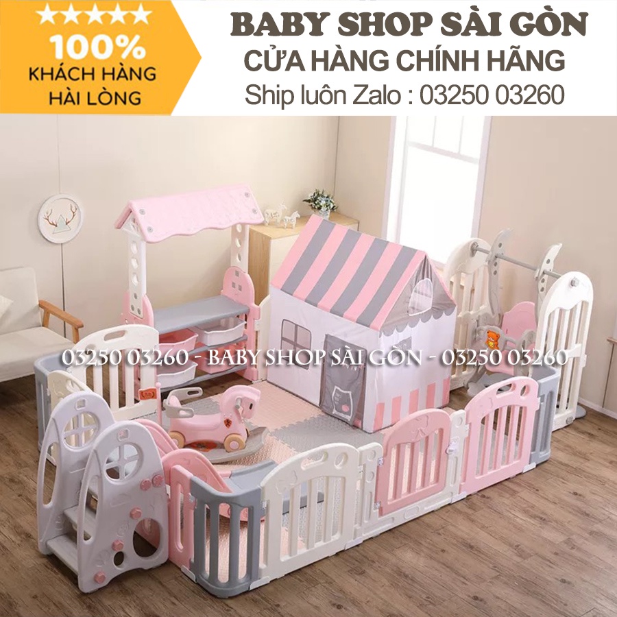 🌞 Bộ Full Set 10 In 1 Cầu Trượt Xích Đu Quây Bóng  Hàn Quốc Newber Luxury 3 (1m9x2m5)