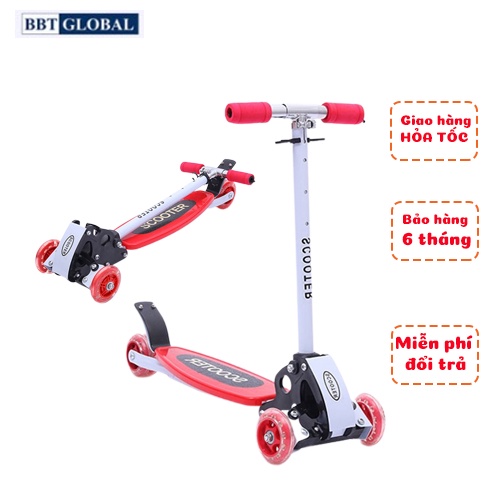 [Mã LIFEM2158 - 12% đơn 250K] Xe trượt scooter 3 bánh cho bé chính hãng BBT Global trẻ em từ 2-8 tuổi KM956A