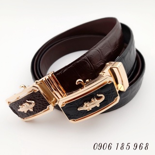 Thắt lưng da bò dập vân cá sấu