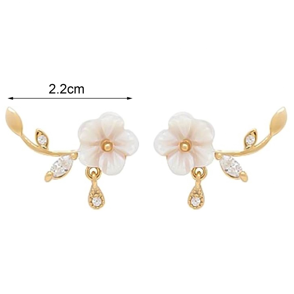 Bông Tai Hình Lá Hoa Đính Đá Cho Nữ