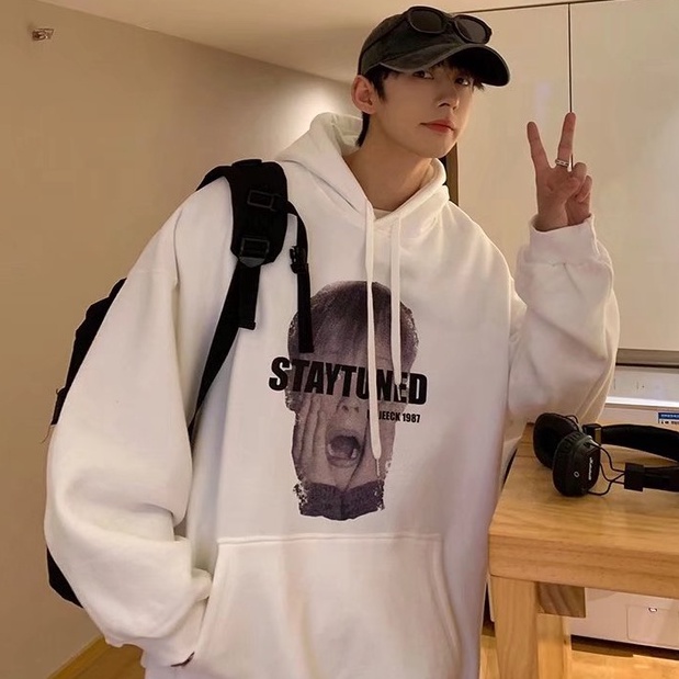 Áo hoodie tay dài in họa tiết hợp thời trang Hàn Quốc cho nam | BigBuy360 - bigbuy360.vn