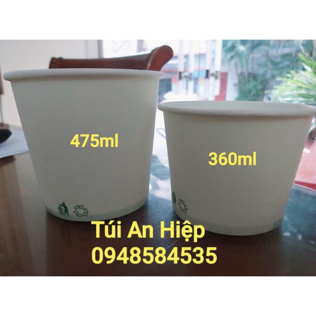 Cốc, bát giấy trắng 180ml 360ml 475ml 960ml (50 cái) | White paper cups and bowls (50 pcs/set) | BigBuy360 - bigbuy360.vn