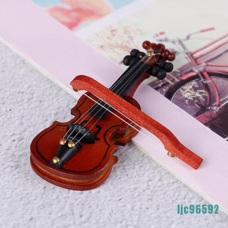 Đàn Violin Mini Bằng Gỗ Dùng Để Trang Trí Nhà Búp Bê Ljc96592