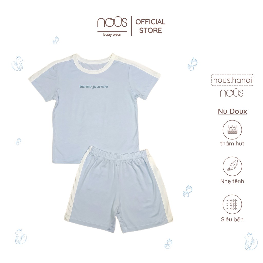 Bộ Quần Áo Cộc Tay Bé Trai Xanh Trắng NOUS (Size Từ Size 2-3 Tuổi Đến 5-6 Tuổi)