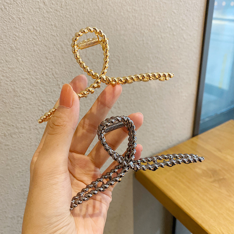 Kẹp bấu tóc kim loại màu vàng / bạc thời trang cho nữ