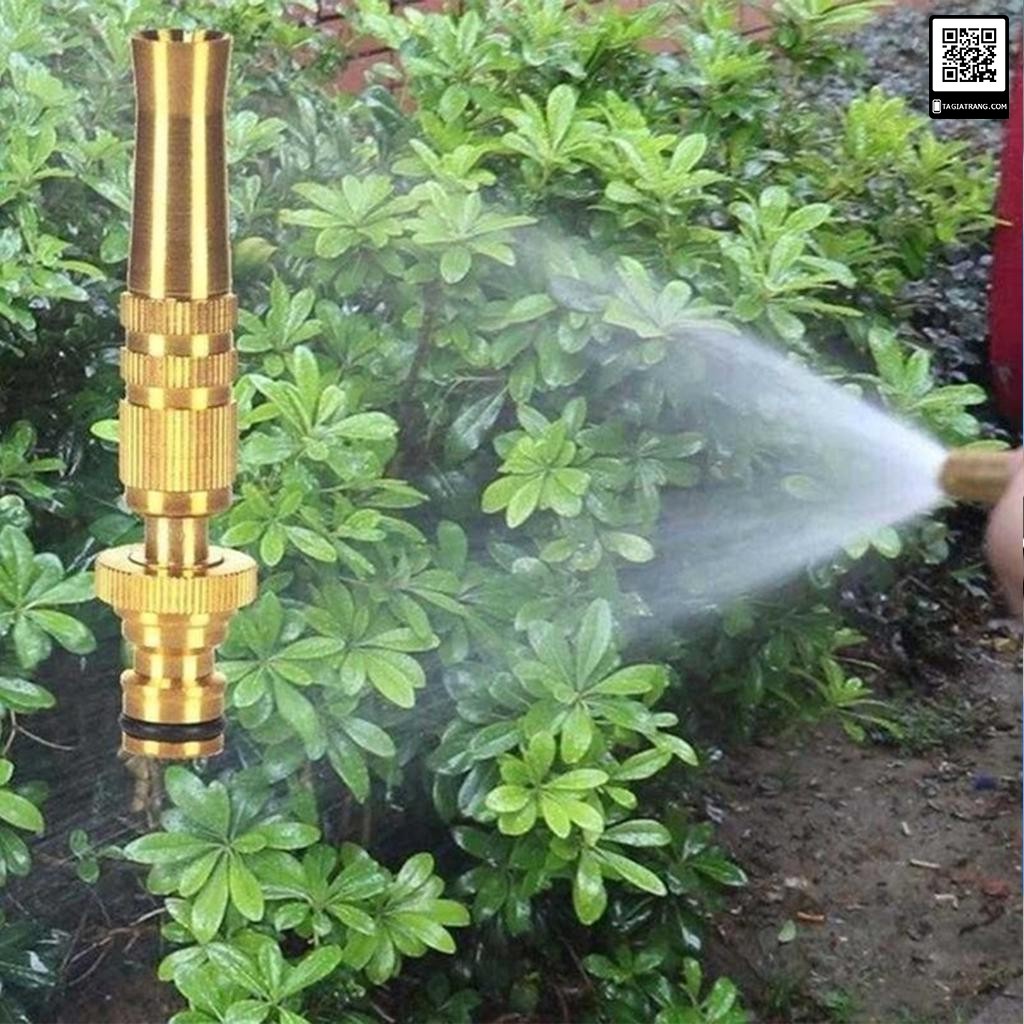 Đầu vòi xịt tăng áp bằng đồng rửa xe, tưới cây áp lực cao