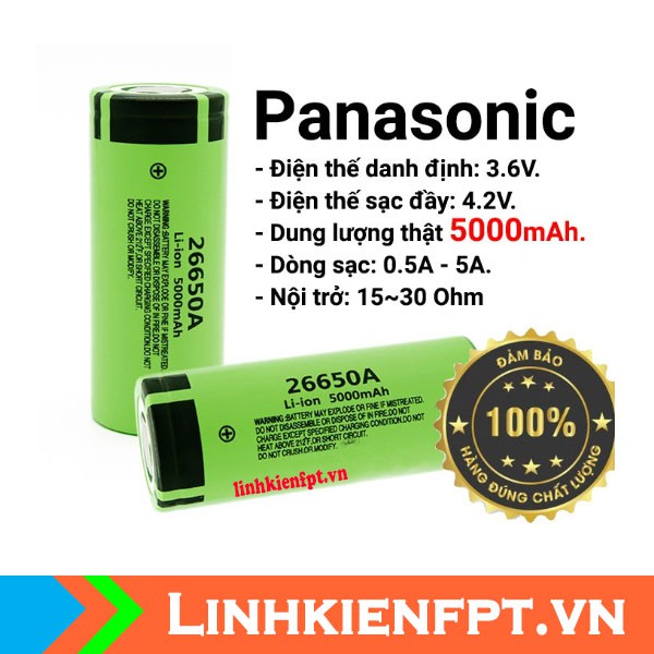 Cell pin 26650 panasonic 5000mah xả 30A