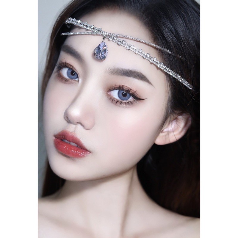 🌙 LENS XANH DƯƠNG TÂY VIỀN ĐEN 14.0mm (tặng kèm khay gương )🌙