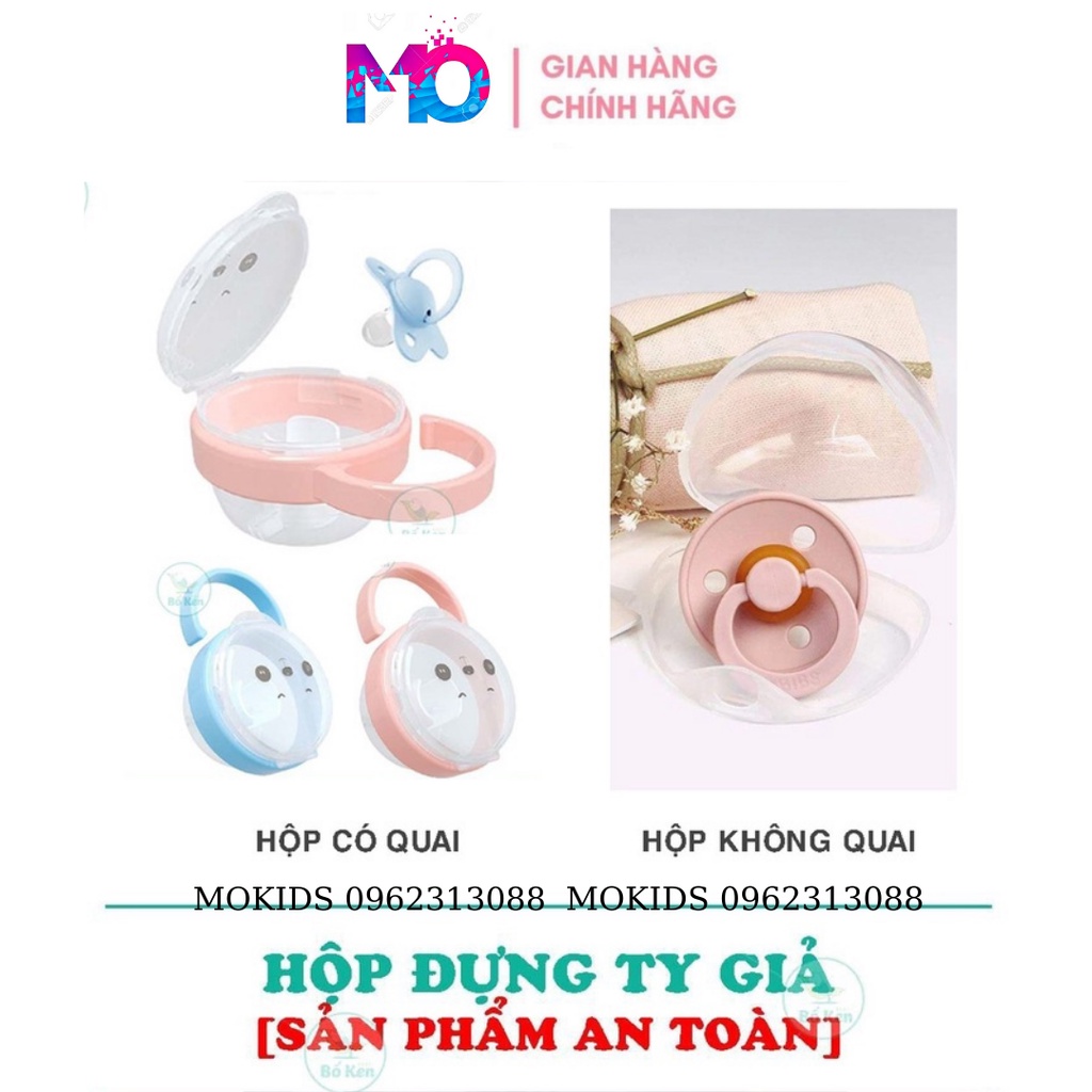Hộp đựng ti giả, núm ti cho bé có móc treo bảo quản chống bụi đa năng - Mokids