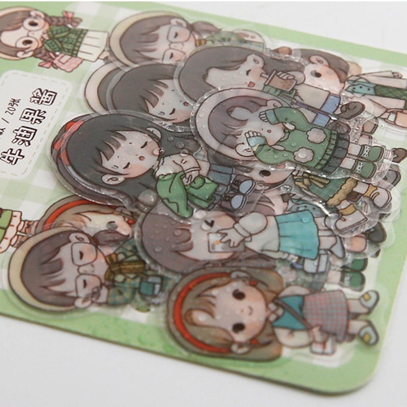⭐ iLado ⭐ 【10PCS】 PET Không thấm nước telado Nhãn hình dán cute sticker dễ thương sticker trang trí sổ hình dán sticker hiểm bộ sticker  nhãn dán sổ chiết lưu trữ  trang trí sổ dán sổ lưu trữ sticker tập vở sổ