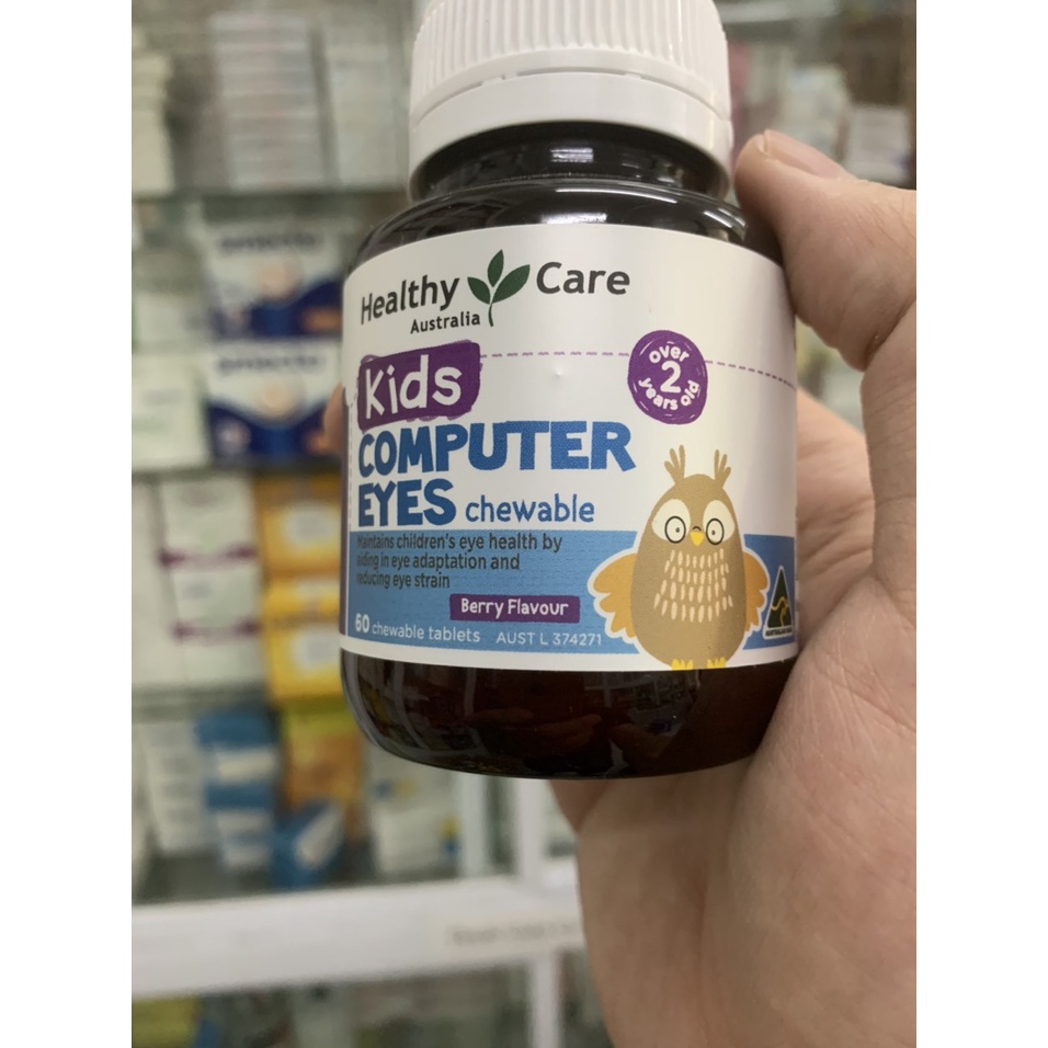 Viên Nhai Bổ Mắt Cho Bé Healthy Care Kids Computer Eyes Hộp 60 viên- Viên Uống Bảo vệ Mắt Cho bé Từ 2 Tuổi