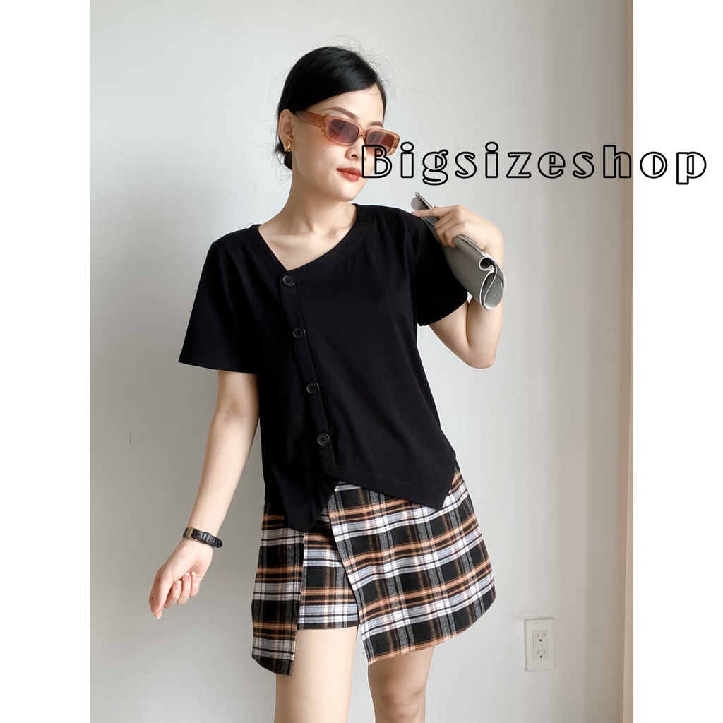 ÁO THUN ĐEN LỆCH TÀ, CHẤT VẢI THẤM HÚT, CHE KHUYẾT ĐIỂM EO VÀ BỤNG, PHỐI ĐỒ DỄ DÀNG