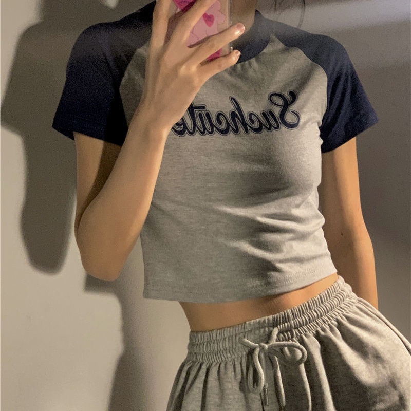 Áo Thun Nữ Ngắn Tay In Chữ Phong Cách Retro Cho Nữ áo phông nữ JL-TX-62
