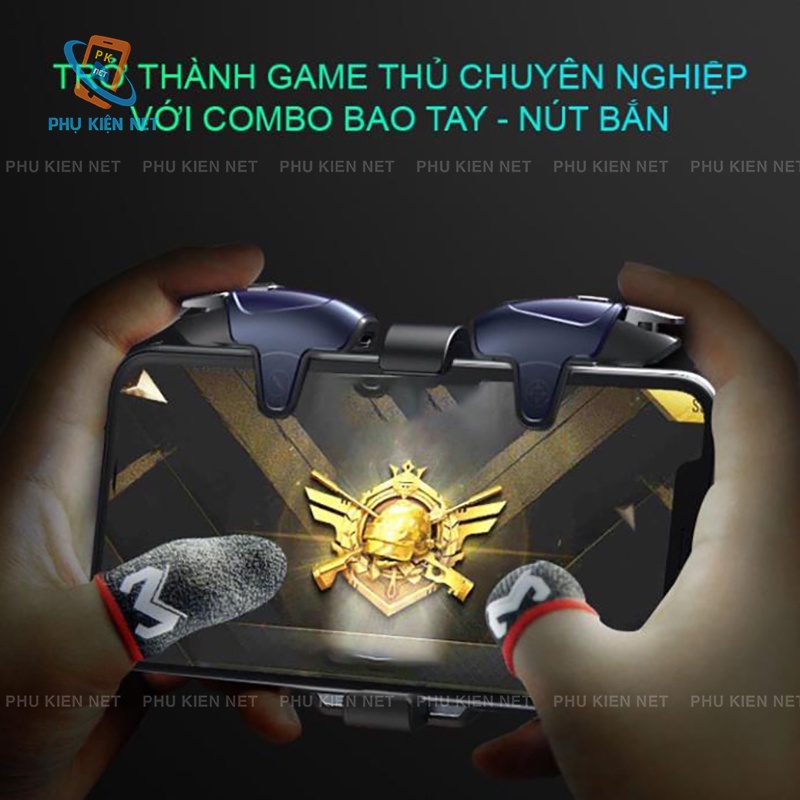 Găng tay chơi game MEMO dành cho điện thoại sợi carbon cảm ứng nhạy cho game PUBG FF Tốc Chiến Liên Quân mobile 4.9