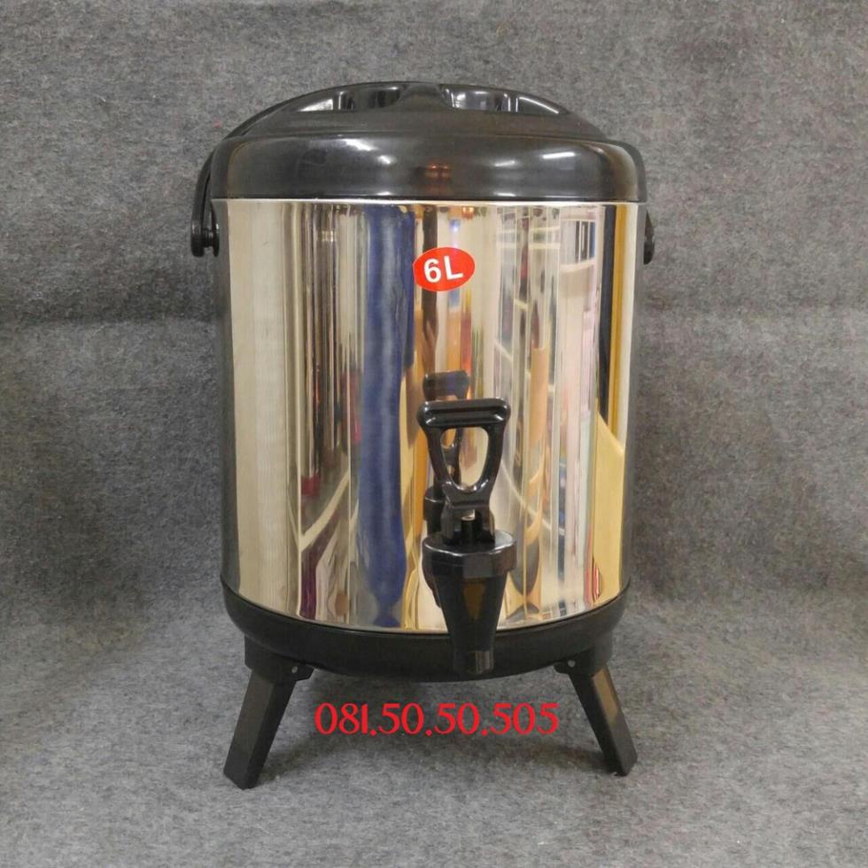 Bình ủ trà 3 lớp giữ nhiệt với 2 vỏ inox và 1 lớp xốp bảo ôn giữ nhiệt lâu, dung tích 6L giao hàng nhanh 6260