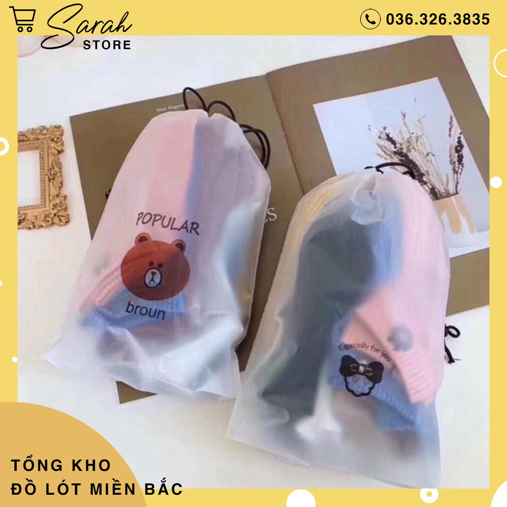 Set 10 Đôi Tất Gấu Kèm Túi Rút Brown Hot.