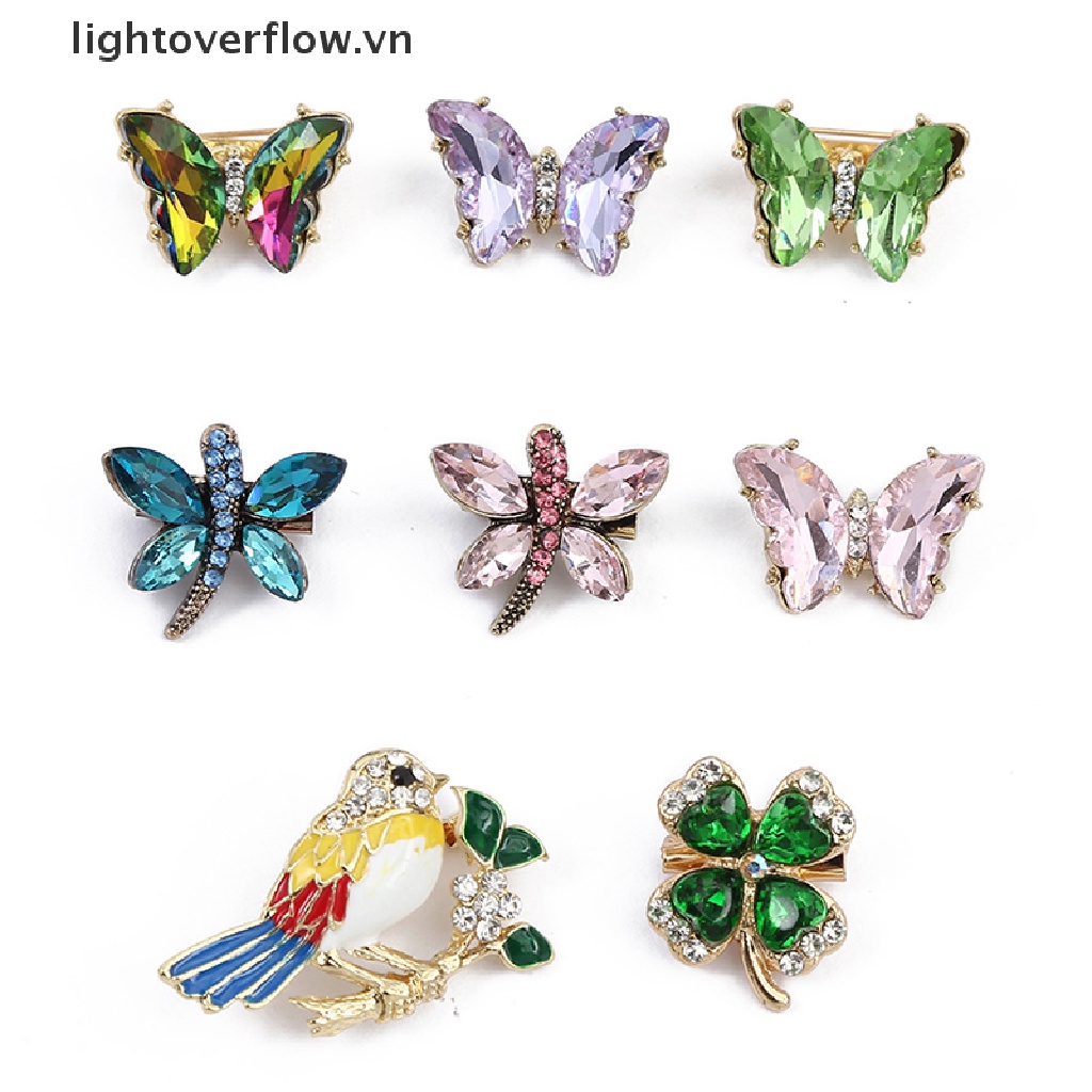 1 Huy Hiệu Cài Áo Hình Bướm Đính Đá Thời Trang