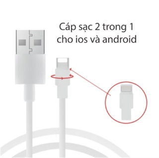 Cáp sạc 2 trong 1 vừa sạc Ip vừa sạc Android