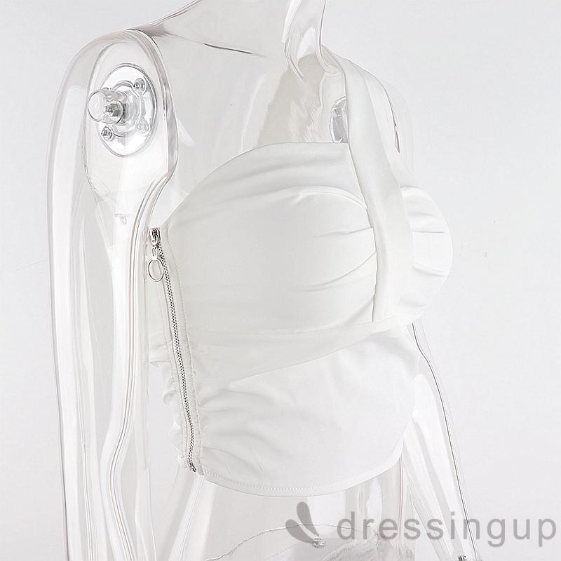 Áo Nữ Không Tay Nhún Bèo Màu Trơn Thời Trang | BigBuy360 - bigbuy360.vn