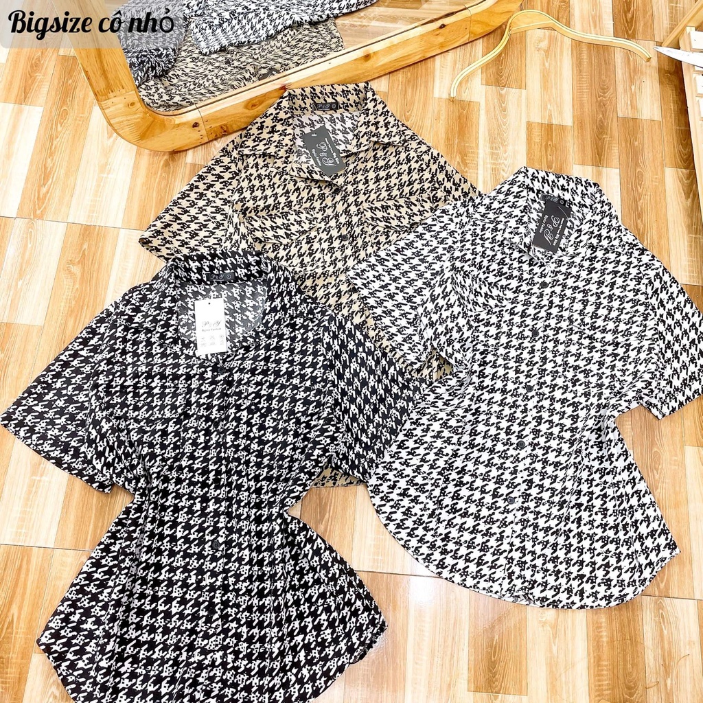 Áo Sơ Mi Nữ Họa Tiết Bigsize Dễ THương Phom Rộng,Lên Phom Cực Xinh MÃ SMHT ZZ