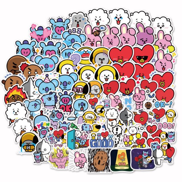 40 HÌNH DÁN STICKER BTS BT21 CUTE