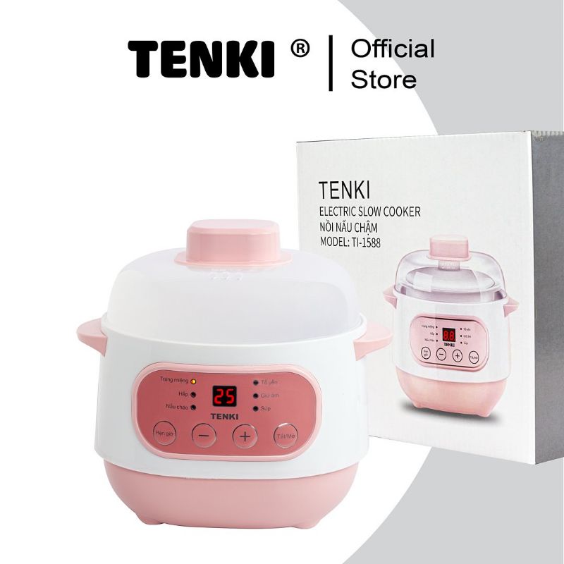 Nồi Nấu Cháo Chậm Cho Bé Ăn Dặm TENKI TI-1588, Nồi Nấu Chậm, Nồi Hầm Cách