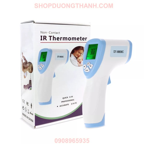 Nhiệt kế hồng ngoại điện tử - Máy đo nhiệt độ thân nhiệt đo trán Thermometer DT 8809C