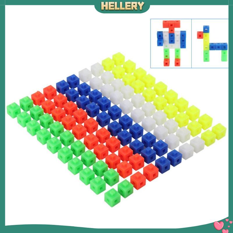 Bộ 100 Khối Lập Phương Nhiều Khớp Nối / Học Toán 5 Màu Tùy Chọn