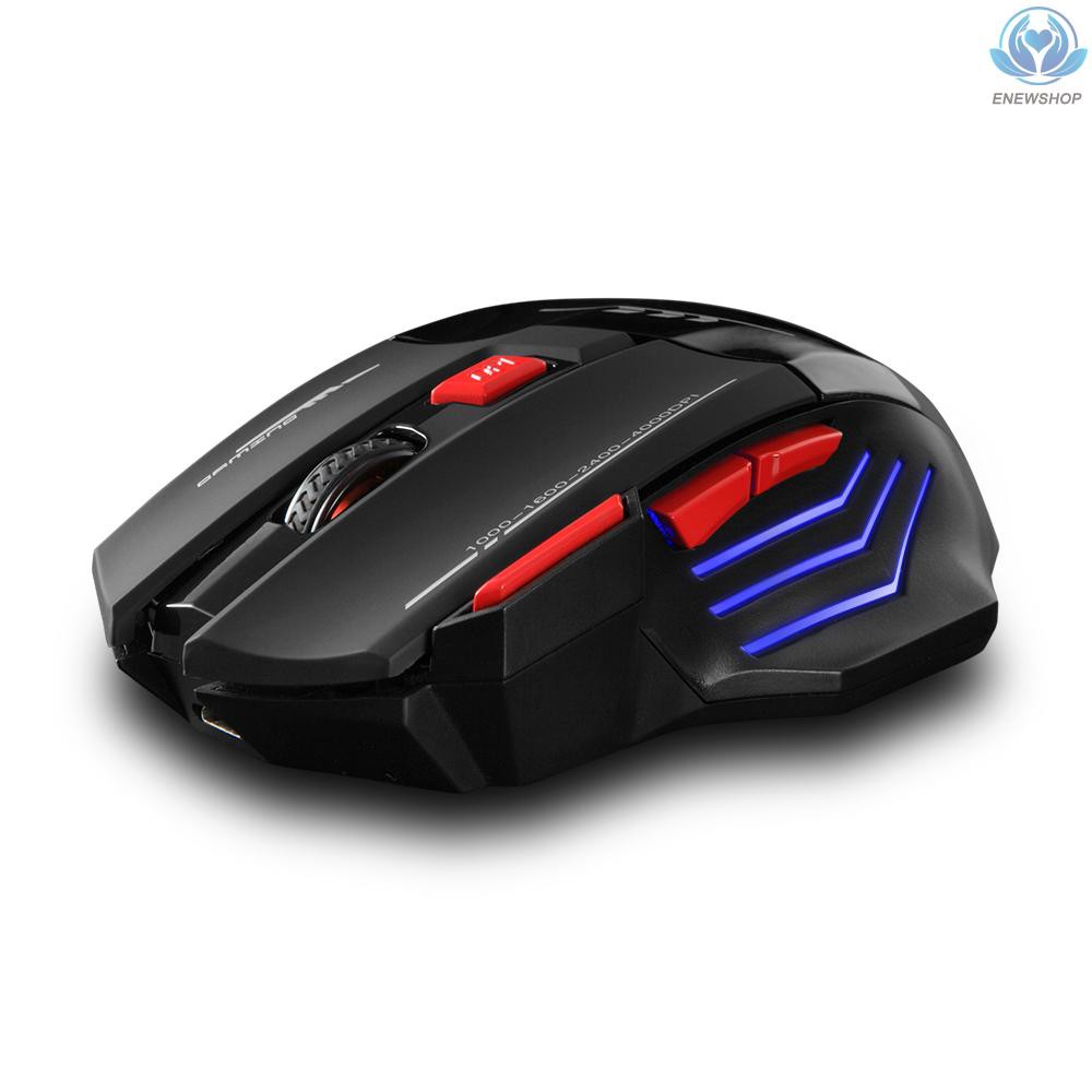 【enew】Zelotes F-14 Wireless Gaming Mouse Upgrade Edition Rechargeable Mice Adjustable 4000DPI Optical 2.4G Wireless Technology 30m