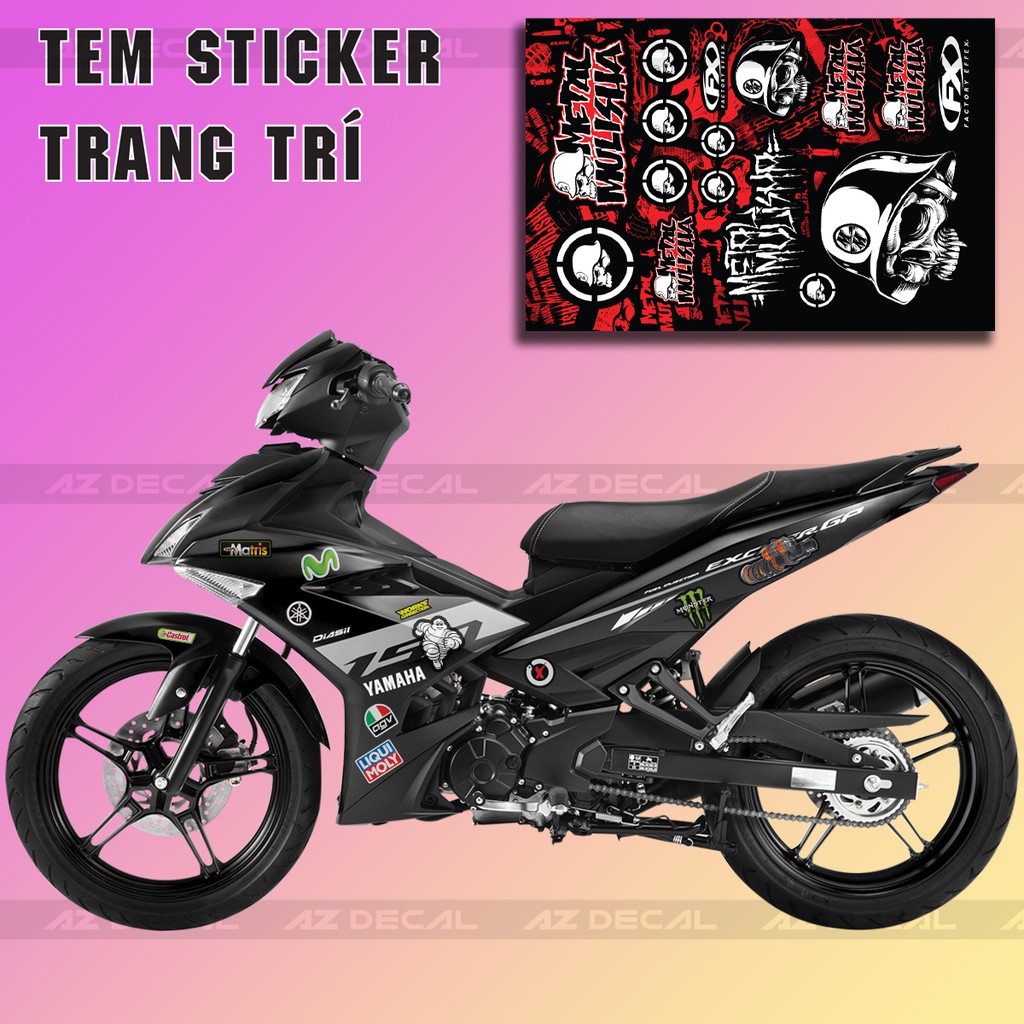 [Set A4] Sticker Dán Xe Chủ Đề Metal Mulisha | Trang Trí Xe Máy, Xe Điện, Nón Bảo Hiểm, Laptop, Điện Thoại