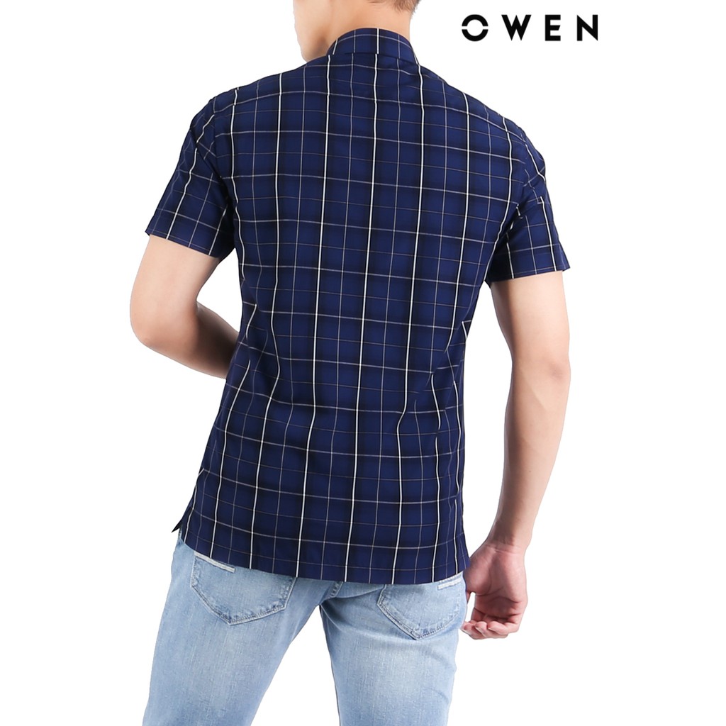 Áo sơ mi ngắn tay Owen Bamboo Bodyfit màu xanh - BA22636NT | BigBuy360 - bigbuy360.vn