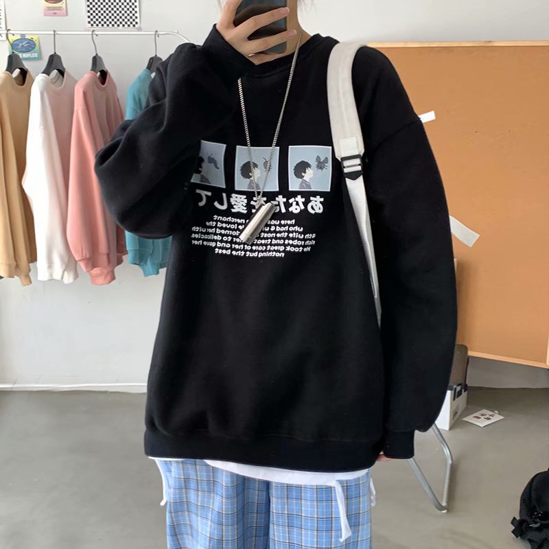 [ Mã 12FASHIONSALE1 giảm 10K đơn 50K ] Áo Sweater Cổ Tròn Dáng Rộng Thời Trang Thu Đông Cho Nam | BigBuy360 - bigbuy360.vn