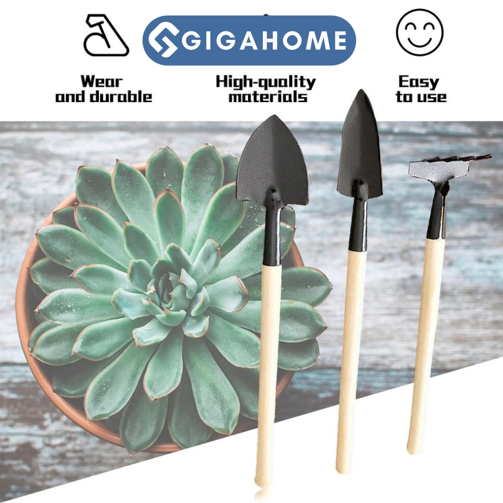Bộ 3 Món Dụng Cụ Làm Vườn Mini GIGAHOME Trồn Cây Cảnh, Sen Đá Tiện Dụng 4221