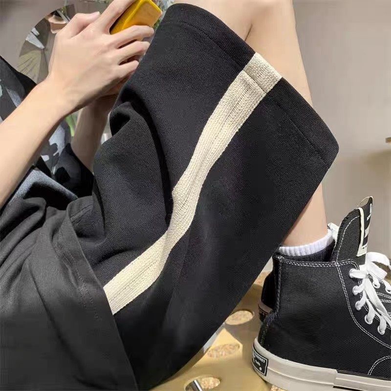 Quần Lửng Sọc Bản To Quần Đùi Form Rộng Unisex Chất Đẹp Dày Dặn Phong Cách Ullzang Hàn Quốc