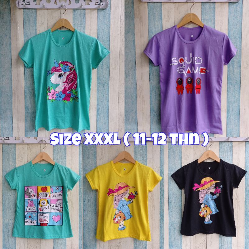 Áo Thun Tay Ngắn Size xxxl (11-12 Tuổi)