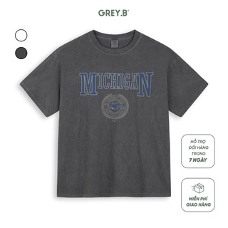 Áo Thun Tay Lỡ Travel In Chữ Michigan Form Rộng Phong Cách Vintage Hàn Quốc