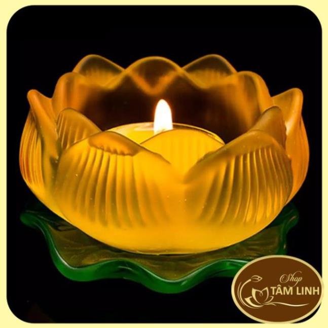 Đế Hoa Sen Lưu Ly _Nhiều Màu Để Đèn Cầy  - shop phật giáo DƯƠNG KHOA