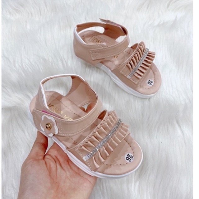 Dép quai hậu bé gái quai xếp ly size 26-35